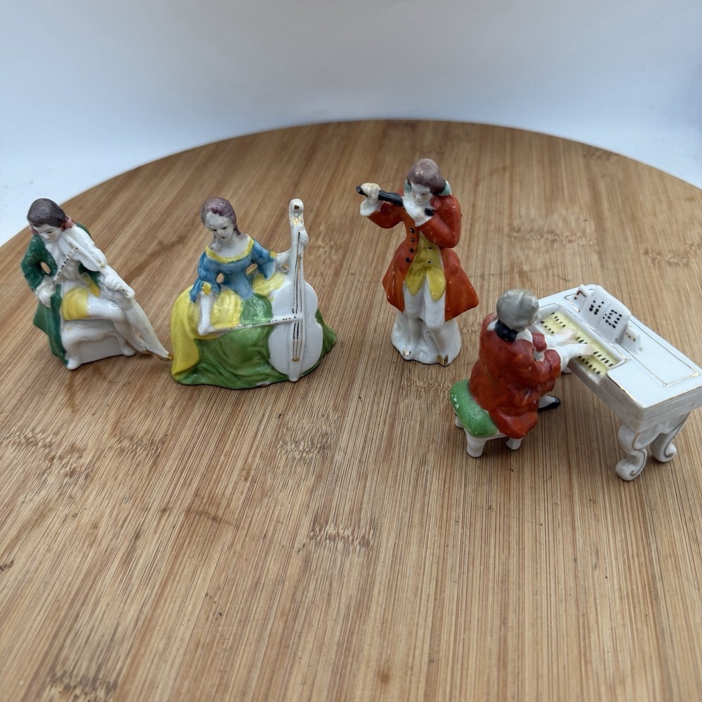 1950s Gold Castle Japan-  5 pc Chamber Music Orchestra Figurines Victorian